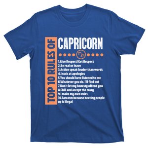 Top 10 Rules Capricorn Horoscope Astrology Funny Birthday Gift T-Shirt