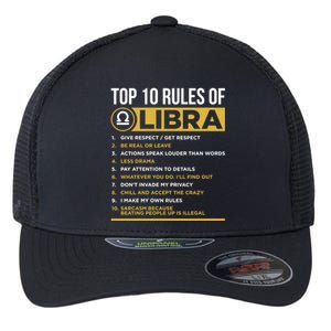 Top 10 Rules Of Libra Facts Traits Horoscope Zodiac Funny Gift Flexfit Unipanel Trucker Cap