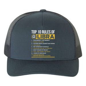 Top 10 Rules Of Libra Facts Traits Horoscope Zodiac Funny Gift Yupoong Adult 5-Panel Trucker Hat