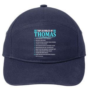 Top 10 Rules Of Thomas Thomas Last Name Gift 7-Panel Snapback Hat