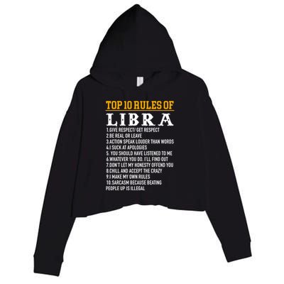 Top 10 Rules Of Libra September 23 October 22 Birthday Gift Crop Fleece Hoodie