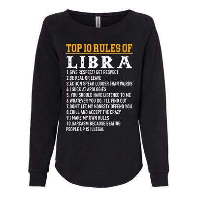 Top 10 Rules Of Libra September 23 October 22 Birthday Gift Womens California Wash Sweatshirt