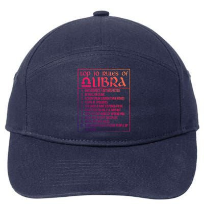 Top 10 Rules Libra Zodiac Sign September October Birthday Meaningful Gift 7-Panel Snapback Hat