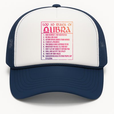 Top 10 Rules Libra Zodiac Sign September October Birthday Meaningful Gift Trucker Hat