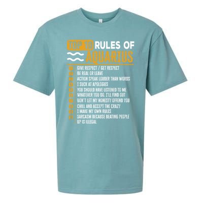 Top 10 Rules Of Aquarius Give Respect Get Respect Birthday Gift Sueded Cloud Jersey T-Shirt