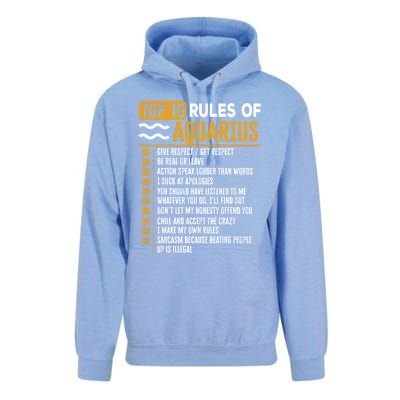 Top 10 Rules Of Aquarius Give Respect Get Respect Birthday Gift Unisex Surf Hoodie