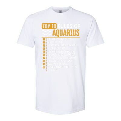 Top 10 Rules Of Aquarius Give Respect Get Respect Birthday Gift Softstyle CVC T-Shirt