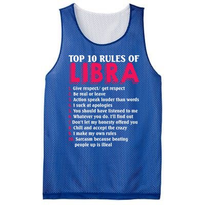 Top 10 Rules Of Libra Zodiac Sign Gift Mesh Reversible Basketball Jersey Tank