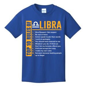 Top 10 Rules Of Libra Birthday Funny Gift Funny Gift Meaningful Gift Kids T-Shirt