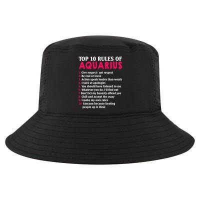 Top 10 Rules Of Aquarius Zodiac Sign Cool Gift Cool Comfort Performance Bucket Hat