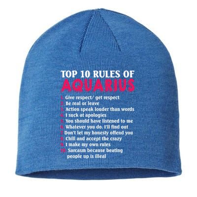 Top 10 Rules Of Aquarius Zodiac Sign Cool Gift Sustainable Beanie