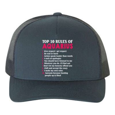 Top 10 Rules Of Aquarius Zodiac Sign Cool Gift Yupoong Adult 5-Panel Trucker Hat