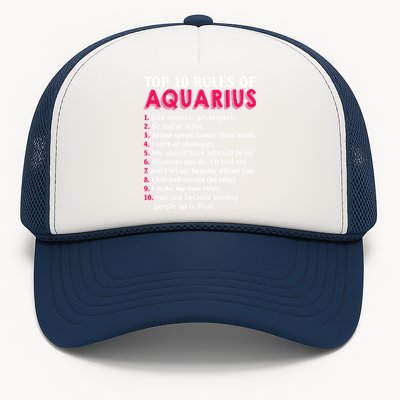 Top 10 Rules Of Aquarius Zodiac Sign Cool Gift Trucker Hat