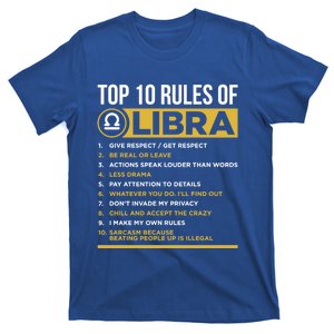 Top 10 Rules Of Libra Facts Traits Horoscope Zodiac Funny Gift T-Shirt