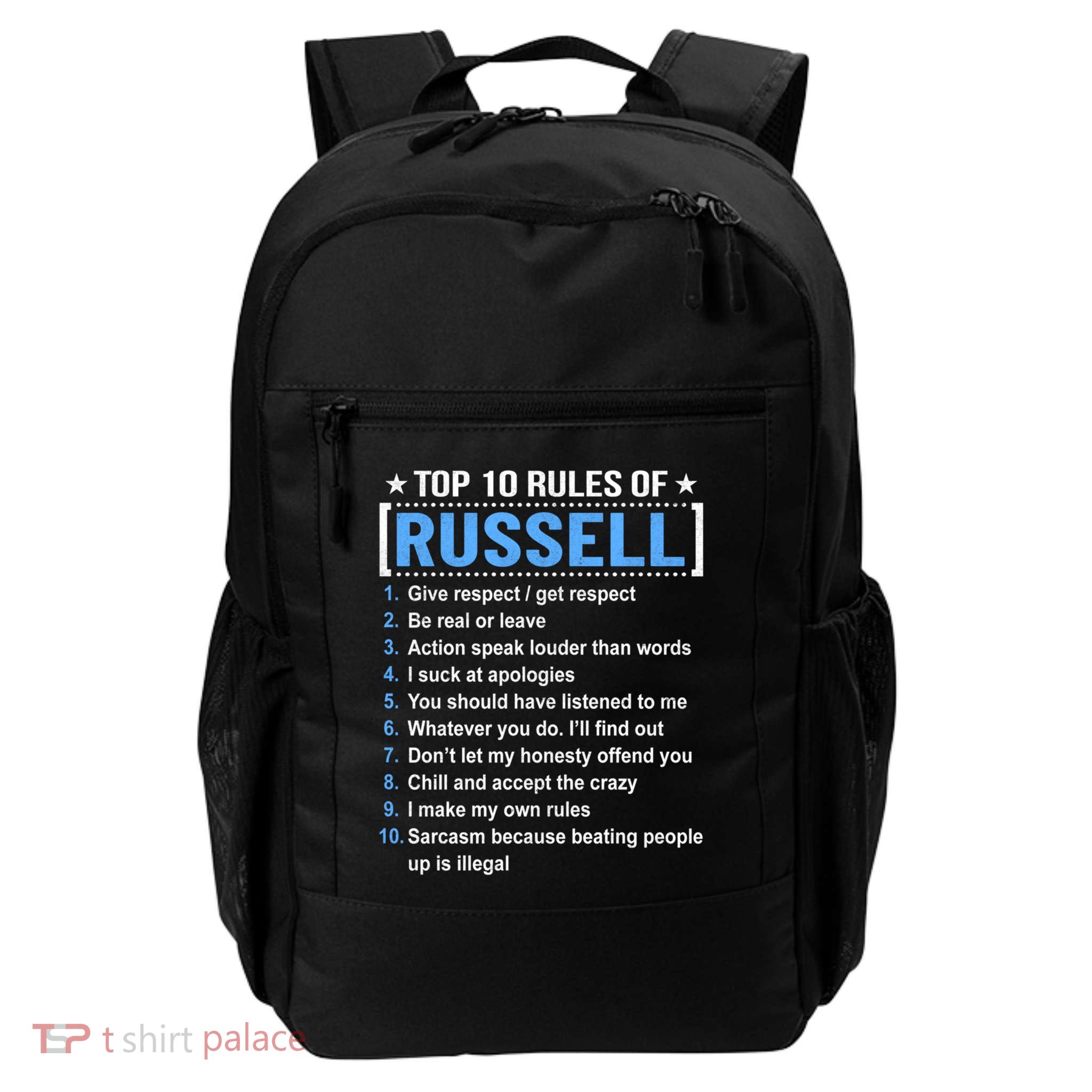 Top 10 Rules Of Russell Russell First Name Gift Daily Commute Backpack