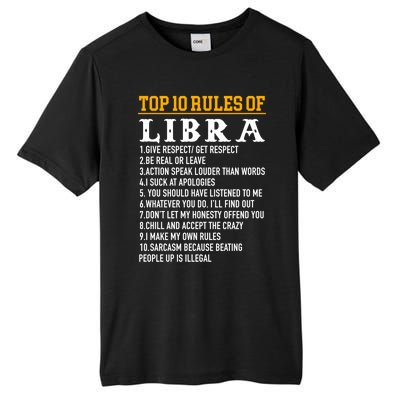 Top 10 Rules Of Libra September 23 October 22 Birthday Cool Gift Tall Fusion ChromaSoft Performance T-Shirt