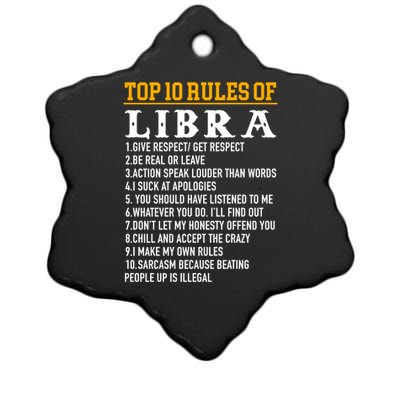 Top 10 Rules Of Libra September 23 October 22 Birthday Cool Gift Ceramic Star Ornament