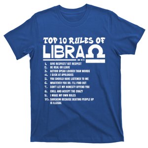 Top 10 Rules Of Libra Zodiac Birthday Funny Cool Gift T-Shirt