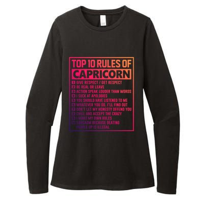 Top 10 Rules Of Capricorn Birthday Horoscope Great Gift Womens CVC Long Sleeve Shirt