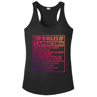 Top 10 Rules Of Capricorn Birthday Horoscope Great Gift Ladies PosiCharge Competitor Racerback Tank