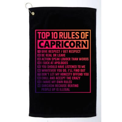 Top 10 Rules Of Capricorn Birthday Horoscope Great Gift Platinum Collection Golf Towel