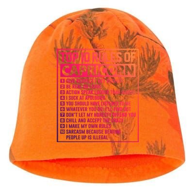 Top 10 Rules Of Capricorn Birthday Horoscope Great Gift Kati - Camo Knit Beanie