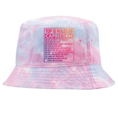 Top 10 Rules Of Capricorn Birthday Horoscope Great Gift Tie-Dyed Bucket Hat