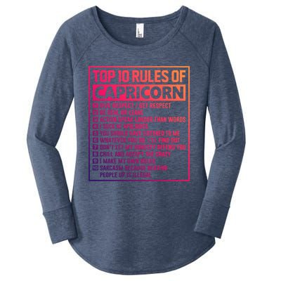 Top 10 Rules Of Capricorn Birthday Horoscope Great Gift Women's Perfect Tri Tunic Long Sleeve Shirt