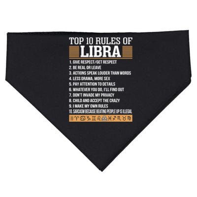 Top 10 Rules Of Libra Zodiac Give Respect Get Respect Gift USA-Made Doggie Bandana