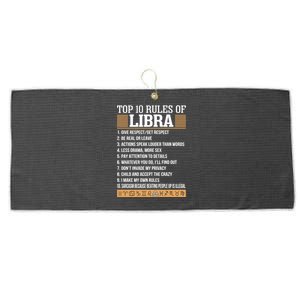 Top 10 Rules Of Libra Zodiac Give Respect Get Respect Gift Large Microfiber Waffle Golf Towel