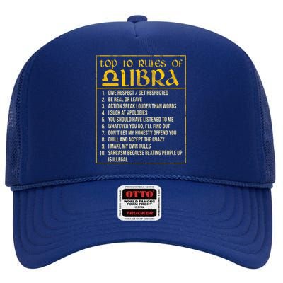 Top 10 Rules Libra Zodiac Sign September October Birthday High Crown Mesh Back Trucker Hat