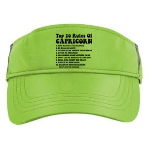 Top 10 Rules Of Capricorn Funny Capricorn Tee Horoscope Gift Adult Drive Performance Visor