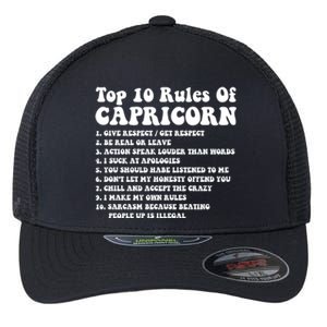 Top 10 Rules Of Capricorn Funny Capricorn Tee Horoscope Gift Flexfit Unipanel Trucker Cap