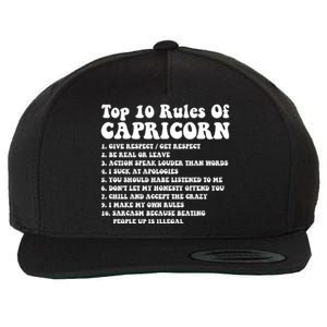 Top 10 Rules Of Capricorn Funny Capricorn Tee Horoscope Gift Wool Snapback Cap