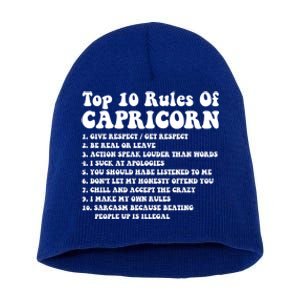 Top 10 Rules Of Capricorn Funny Capricorn Tee Horoscope Gift Short Acrylic Beanie