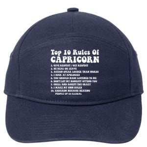 Top 10 Rules Of Capricorn Funny Capricorn Tee Horoscope Gift 7-Panel Snapback Hat