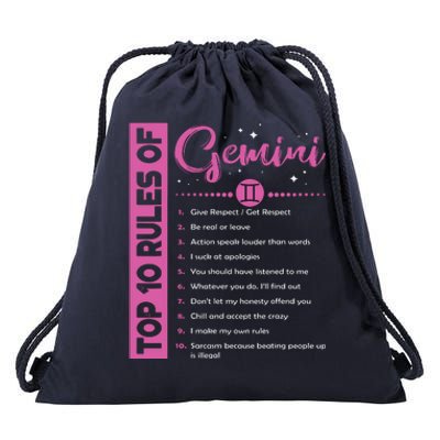 Top 10 Rules Of Gemini Birthday Drawstring Bag