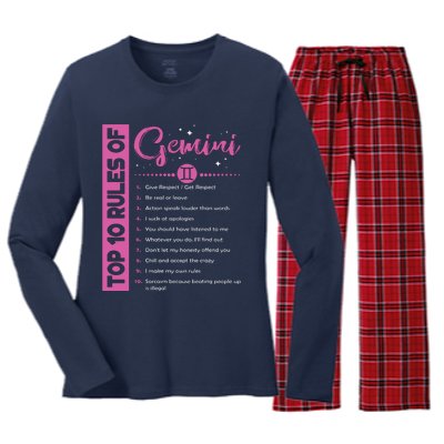 Top 10 Rules Of Gemini Birthday Women's Long Sleeve Flannel Pajama Set 