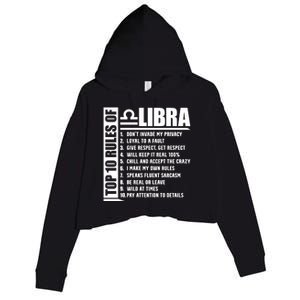 Top 10 Rules Of Libra Zodiac Sign Funny Gift Crop Fleece Hoodie