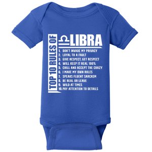 Top 10 Rules Of Libra Zodiac Sign Funny Gift Baby Bodysuit