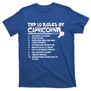 Top 10 Rules Of Capricorn Zodiac Birthday Funny Gift T-Shirt