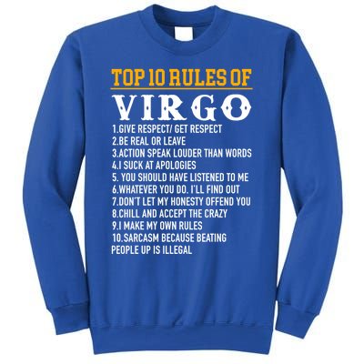 Top 10 Rules Of Virgo August 23 September 22 Birthday Great Gift Sweatshirt