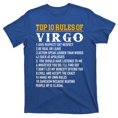 Top 10 Rules Of Virgo August 23 September 22 Birthday Great Gift T-Shirt