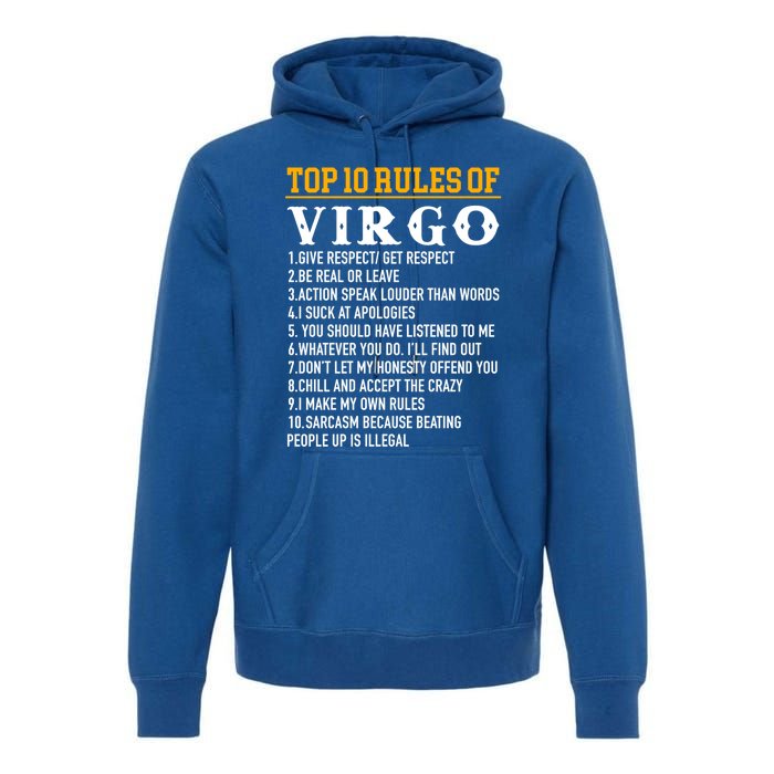 Top 10 Rules Of Virgo August 23 September 22 Birthday Great Gift Premium Hoodie