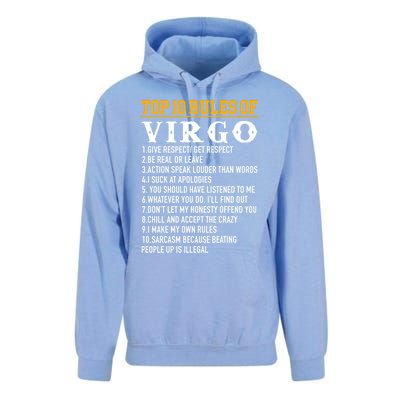 Top 10 Rules Of Virgo August 23 September 22 Birthday Great Gift Unisex Surf Hoodie