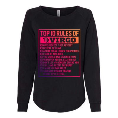 Top 10 Rules Of Virgo Birthday Horoscope Gift Womens California Wash Sweatshirt