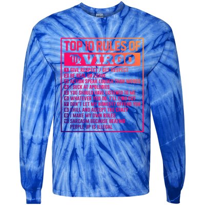 Top 10 Rules Of Virgo Birthday Horoscope Gift Tie-Dye Long Sleeve Shirt