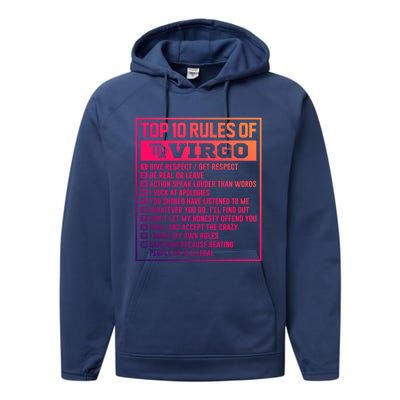 Top 10 Rules Of Virgo Birthday Horoscope Gift Performance Fleece Hoodie