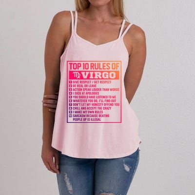 Top 10 Rules Of Virgo Birthday Horoscope Gift Women's Strappy Tank