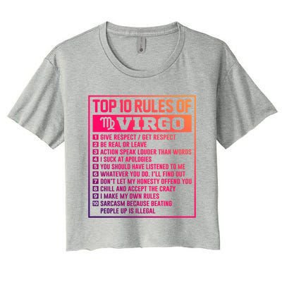 Top 10 Rules Of Virgo Birthday Horoscope Gift Women's Crop Top Tee